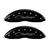 MGP 4 Caliper Covers Engraved Front & Rear Cursive/Challenger Black finish silver ch thumbnail 4