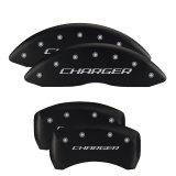 MGP 4 Caliper Covers Engraved Front & Rear With stripes/Dodge Black finish silver ch thumbnail 5