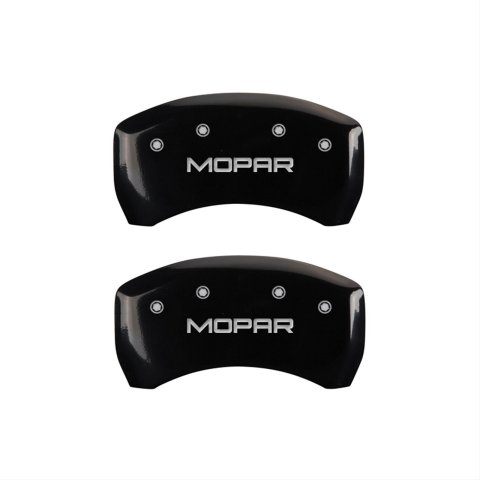 MGP 4 Caliper Covers Engraved Front & Rear MOPAR Black finish silver ch thumbnail 1