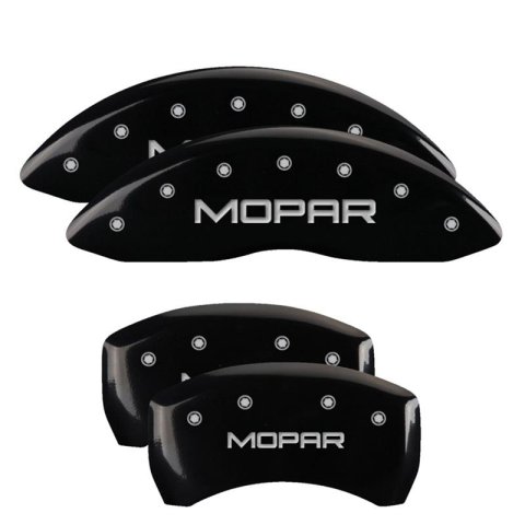 MGP 4 Caliper Covers Engraved Front & Rear MOPAR Black finish silver ch thumbnail 2