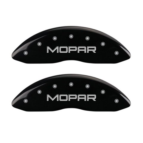 MGP 4 Caliper Covers Engraved Front & Rear MOPAR Black finish silver ch thumbnail 5