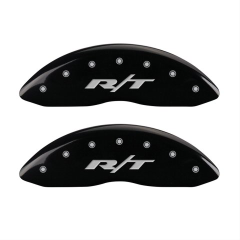 MGP 4 Caliper Covers Engraved Front & Rear RT1-Truck Black finish silver ch thumbnail 1