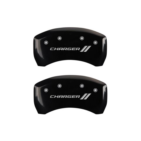 MGP 4 Caliper Covers Engraved Front & Rear With stripes/Charger Black finish silver ch thumbnail 2