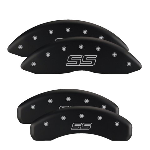 MGP 4 Caliper Covers Engraved Front & Rear With stripes/Charger Black finish silver ch thumbnail 6
