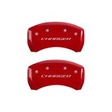MGP 4 Caliper Covers Engraved Front & Rear Block/Charger Red finish silver ch thumbnail 6