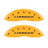 MGP 4 Caliper Covers Engraved Front & Rear Block/Charger Yellow finish black ch thumbnail 2