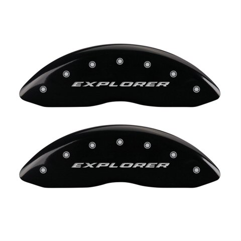 MGP 4 Caliper Covers Engraved Front & Rear Explorer Black finish silver ch