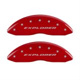 MGP 4 Caliper Covers Engraved Front & Rear Explorer Red finish silver ch thumbnail 1