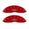 MGP Front set 2 Caliper Covers Engraved Front Oval logo/Ford Red finish silver ch thumbnail 5