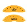 MGP Front set 2 Caliper Covers Engraved Front Oval logo/Ford Yellow finish black ch thumbnail 7