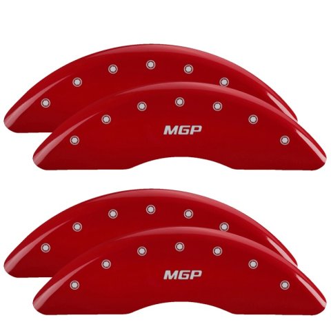 MGP 4 Caliper Covers Engraved Front & Rear MGP Red finish silver ch thumbnail 2