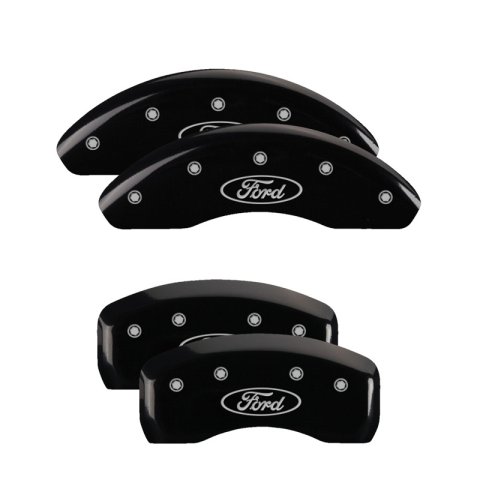 MGP 4 Caliper Covers Engraved Front & Rear Oval logo/Ford Black finish silver ch thumbnail 2