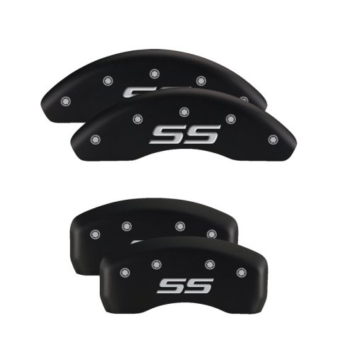 MGP Front set 2 Caliper Covers Engraved Front Sonic Black finish silver ch thumbnail 5
