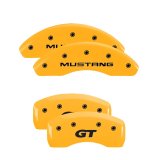 MGP Front set 2 Caliper Covers Engraved Front Oval logo/Ford Yellow finish black ch thumbnail 6