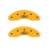 MGP Front set 2 Caliper Covers Engraved Front Oval logo/Ford Yellow finish black ch thumbnail 7