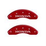 MGP 4 Caliper Covers Engraved Front Honda Engraved Rear CR-V Red finish silver ch thumbnail 1