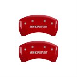 MGP Rear set 2 Caliper Covers Engraved Rear Boss Red finish silver ch thumbnail 1