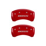 MGP Rear set 2 Caliper Covers Engraved Rear Boss Red finish silver ch thumbnail 3