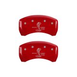 MGP Rear set 2 Caliper Covers Engraved Rear Boss Red finish silver ch thumbnail 6
