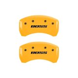 MGP Rear set 2 Caliper Covers Engraved Rear Boss Yellow finish black ch thumbnail 2