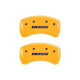 MGP Rear set 2 Caliper Covers Engraved Rear Boss Yellow finish black ch thumbnail 3