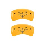 MGP Rear set 2 Caliper Covers Engraved Rear 2015/Bar & Pony Yellow finish black ch thumbnail 2