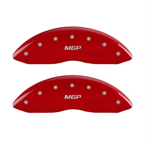 MGP 4 Caliper Covers Engraved Front & Rear MGP Red finish silver ch thumbnail 1