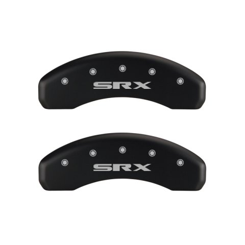 MGP 4 Caliper Covers Engraved Front Cursive/Cadillac Engraved Rear SRX Red finish silver ch thumbnail 7
