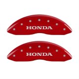 MGP 4 Caliper Covers Engraved Front Honda Engraved Rear H Logo Red finish silver ch thumbnail 1
