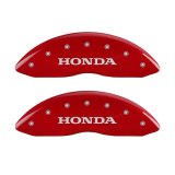 MGP 4 Caliper Covers Engraved Front & Rear Honda Red finish silver ch thumbnail 1