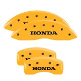 MGP 4 Caliper Covers Engraved Front & Rear Honda Yellow finish black ch thumbnail 4