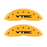 MGP 4 Caliper Covers Engraved Front & Rear Vtech Yellow finish black ch thumbnail 6