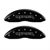 MGP 4 Caliper Covers Engraved Front & Rear Raptor Black finish silver ch thumbnail 1