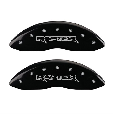 MGP 4 Caliper Covers Engraved Front & Rear Raptor Black finish silver ch