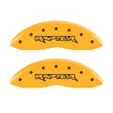 MGP 4 Caliper Covers Engraved Front & Rear Raptor Yellow finish black ch thumbnail 2