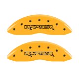 MGP 4 Caliper Covers Engraved Front & Rear Raptor Yellow finish black ch thumbnail 5