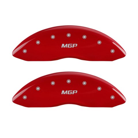 MGP 4 Caliper Covers Engraved Front & Rear MGP Red finish silver ch thumbnail 1