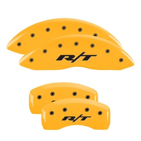 MGP 4 Caliper Covers Engraved Front & Rear RT Yellow finish black ch thumbnail 4