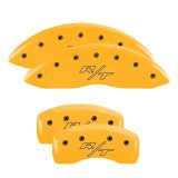 MGP 4 Caliper Covers Engraved Front & Rear Vintage Style/RT Yellow finish black ch thumbnail 6