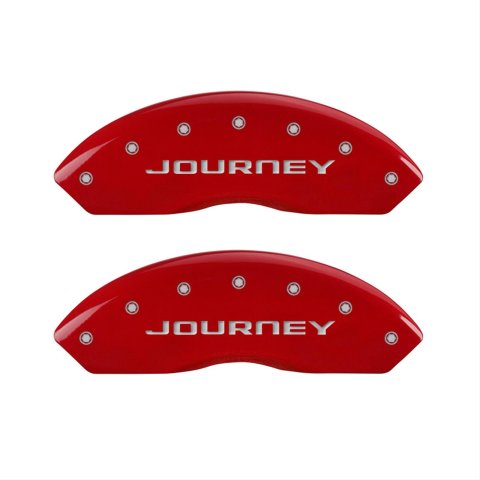 MGP 4 Caliper Covers Engraved Front & Rear With out stripes/Journey Red finish silver ch
