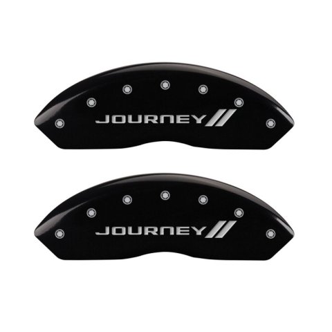 MGP 4 Caliper Covers Engraved Front & Rear With stripes/Journey Black finish silver ch thumbnail 5