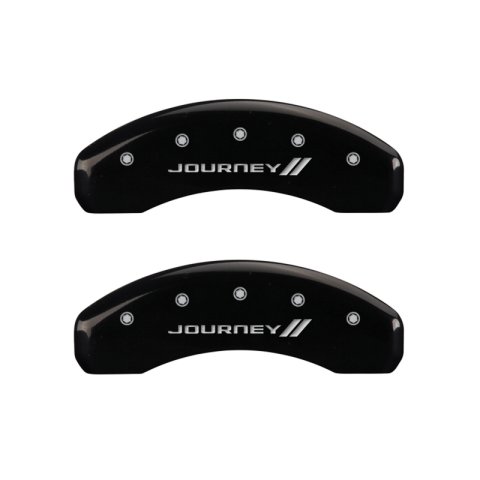 MGP 4 Caliper Covers Engraved Front & Rear With stripes/Journey Black finish silver ch thumbnail 9