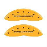 MGP 4 Caliper Covers Engrvd Front Block/Challenger Engrvd Rear Vintage Style/RT Yellow fnsh Blk ch thumbnail 1