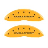 MGP 4 Caliper Covers Engraved Front & Rear Block/Challenger Yellow finish black ch thumbnail 1