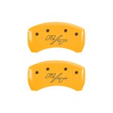 MGP 4 Caliper Covers Engraved Front & Rear Cursive/Challenger Black finish silver ch thumbnail 6