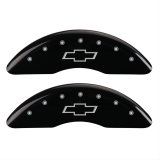 MGP 4 Caliper Covers Engraved Front & Rear Bowtie Black finish silver ch thumbnail 1