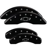 MGP 4 Caliper Covers Engraved Front & Rear Bowtie Black finish silver ch thumbnail 3