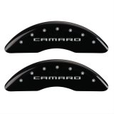 MGP 4 Caliper Covers Engraved Front Gen 5/Camaro Engraved Rear Gen 5/Z28 Black finish silver ch thumbnail 1