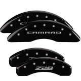 MGP 4 Caliper Covers Engraved Front Gen 5/Camaro Engraved Rear Gen 5/Z28 Black finish silver ch thumbnail 3