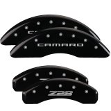 MGP 4 Caliper Covers Engraved Front Gen 5/Camaro Engraved Rear Gen 5/Z28 Black finish silver ch thumbnail 6